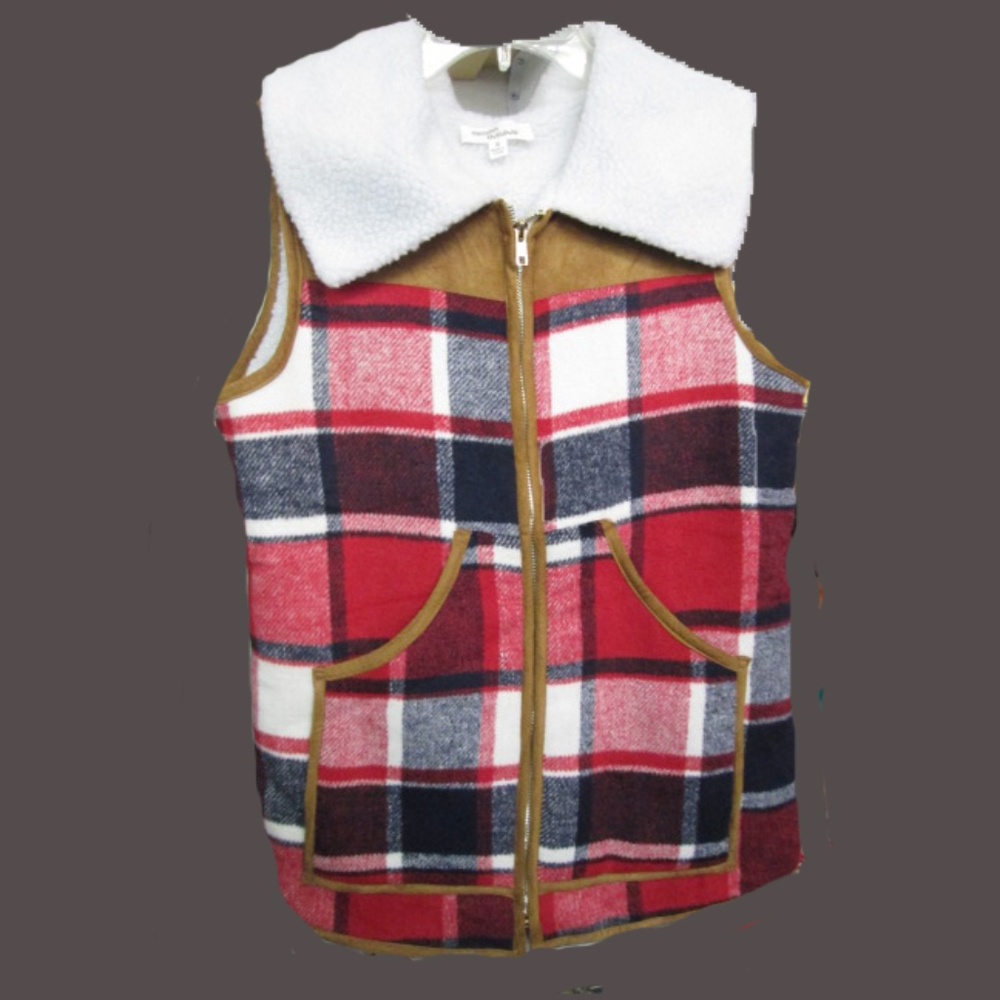 Million Bullpup fleece lined plaid vest SIZE SMALL
